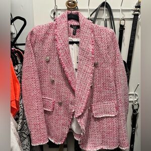 Aqua tweed pink blazer NWT